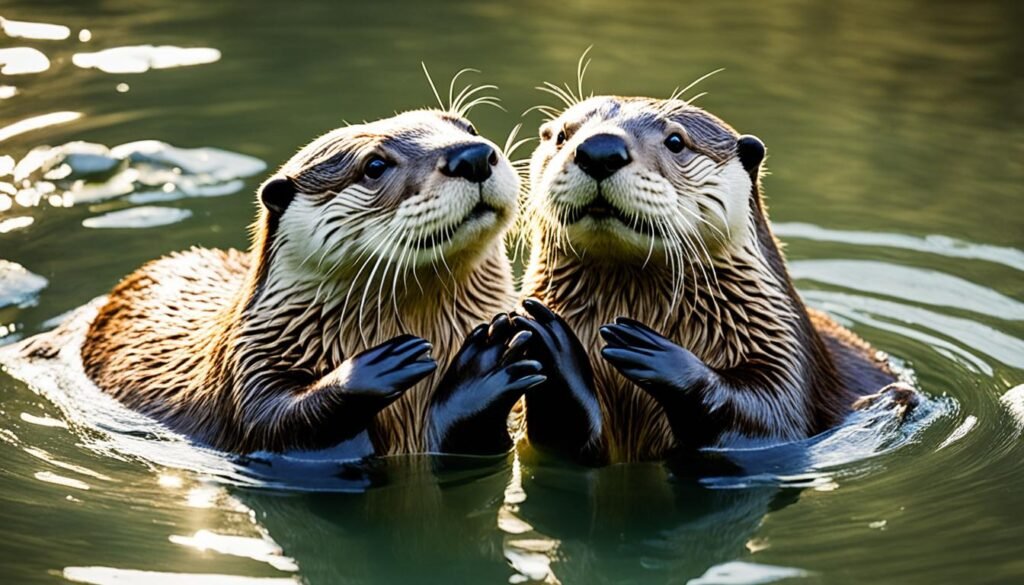 playful otters